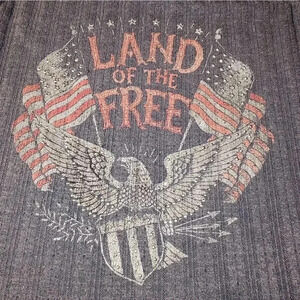 Maurices Land of the Free Patriotic American Flag Red White Blue Tank Top L